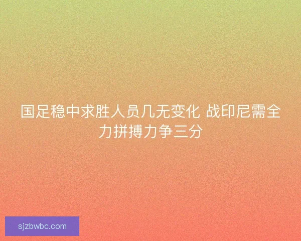 国足稳中求胜人员几无变化 战印尼需全力拼搏力争三分