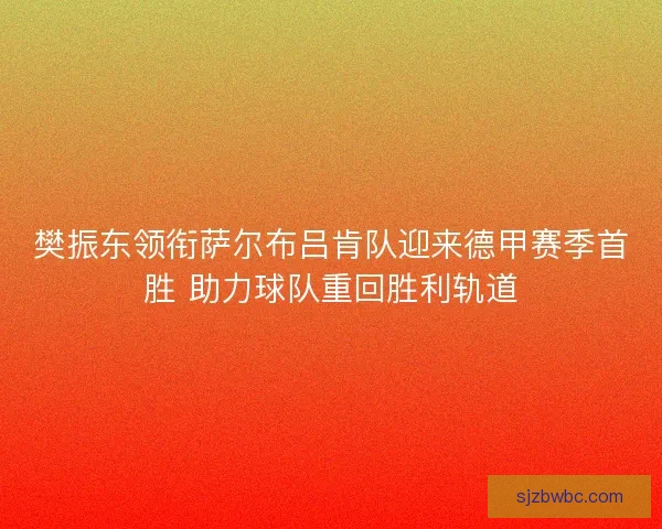 樊振东领衔萨尔布吕肯队迎来德甲赛季首胜 助力球队重回胜利轨道