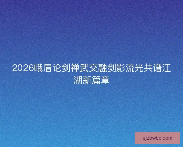 2026峨眉论剑禅武交融剑影流光共谱江湖新篇章