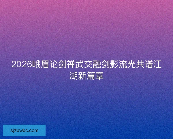 2026峨眉论剑禅武交融剑影流光共谱江湖新篇章